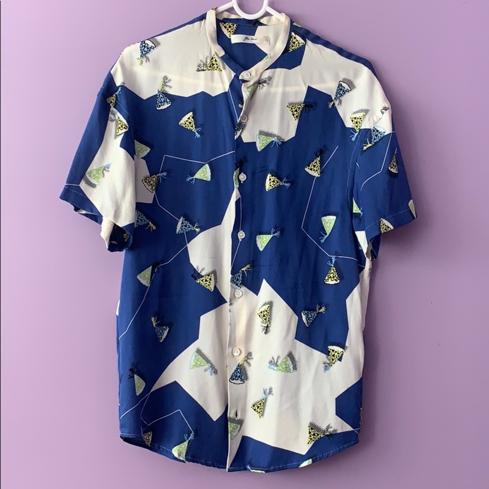 Julien David Party Hat 100% Silk Blouse